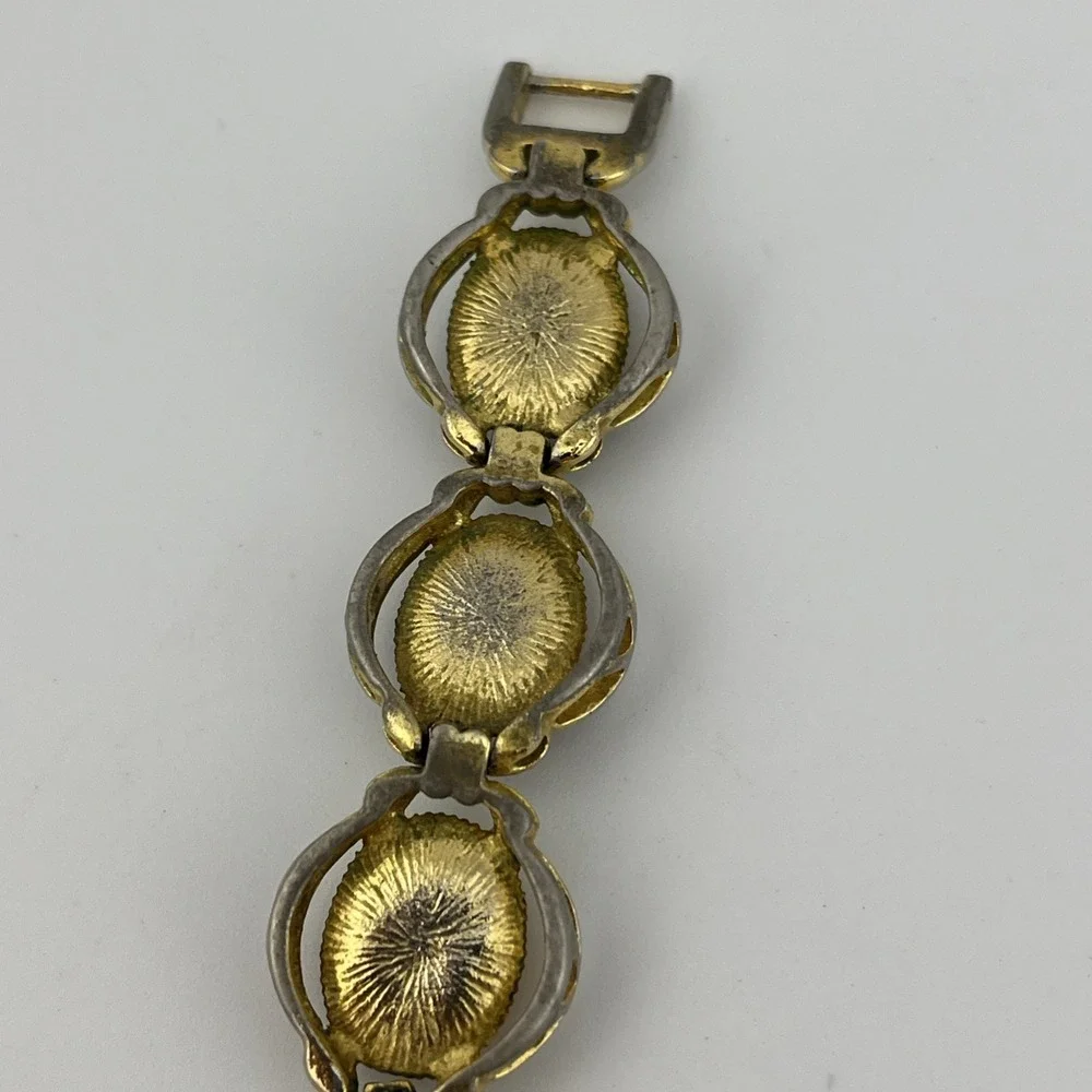 Vtg Lafayette Scarab Watch Women 21mm Gold Tone MOP Dial 7